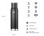 Termo Matero 1,3lts Stanley Adventure To-go Inoxidable Gris