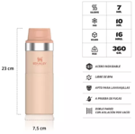 Vaso Termico Stanley 473 ml Rosa One Hand Travel Mug Trigger Action