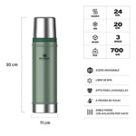 Termo Stanley Classic Verde 590 Ml Pico Cebador Acero Inox