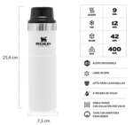 Vaso Termico 591ml Stanley One Hand Inoxidable S/ Bpa Blanco