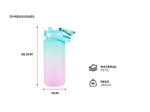 Botella Motivacional 2 Litros Gadnic Degrade Botellon Agua