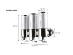Dispenser Triple de Pared Gadnic Para Jabón Shampoo Crema