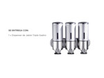 Dispenser Triple de Pared Gadnic Para Jabón Shampoo Crema