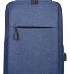 Mochila Porta Notebook 15,6 " Bolsillo Frontal Con Conector USB Color Blue