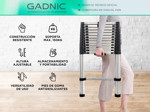 Escalera Telescópica Gadnic De Aluminio Extensible 3.8 Metros  