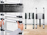 Escalera Telescópica Gadnic De Aluminio Extensible 3.8 Metros  