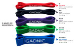 Bandas Elásticas Gadnic Kit x5 Isométricas 5 Intensidades Super Resistentes