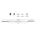 Barra Olímpica Knight Rodamientos 20kg Blackiron 220cm