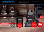 Handy Baofeng UV-5R Kit x2 Bi-Banda 8w c/ Funda Hasta 12km + 4 Baterías y 2 Manos Libres