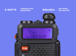 Handy Baofeng UV-5R Kit x2 Bi-Banda 8w c/ Funda Hasta 12km + 4 Baterías y 2 Manos Libres