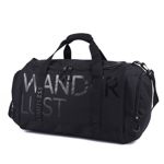 Bolso Wander Lust  Con Cintas Estampadas y Logo Negro Grande