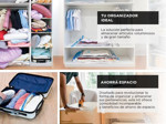 Kit Bolsas Al Vacio 5 En 1 Gadnic Para Guardar Ropa 80 x 120 cm