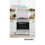 Cocina Domec CCXLE, Multigas, ancho 56 cms., luz, encendido eléctrico, acero inoxidable