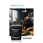 Cocina Domec CNUG, Multigas, ancho 56 cms., negra