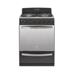 Cocina Ormay Gourmet Evelyn IX multigas 4 hornallas negra mate puerta visor 91L