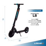 Monopatin Scooter Electrico Logus L8 10´´ 700w - 12.9 Ah