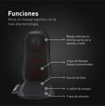 Asiento Masajeador Wolke Cervical + Espalda + Glúteos con Rodillos Calor Cosmic