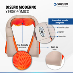 Masajeador Cervical 8 Rodillos Calor Relajante Anti Stress