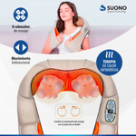 Masajeador Cervical 8 Rodillos Calor Relajante Anti Stress