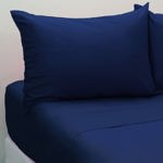 Juego De Sabanas Microfibra Queen Size Color Azul Marino