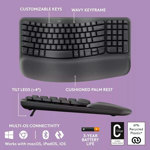 Teclado Logitech Wireless Wave Keys Ergo Español Negro