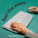 Teclado Logitech Wireless Wave Keys Ergo Español Blanco