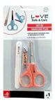 Set De Manicura Para Bebes Love Tijera Lima Alicate Naranja