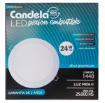 Plafón Led Redondo Embutir 24w (140w) Luz Fría Candela 7262