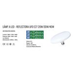 Lámpara Led Reflectora Ufo 20w Rosca E27 Luz Natural Pack X10 Unid