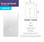 Tecla Smart Pared Blanca 3 Canales Wifi Ac100-240v Macroled