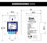 Protector Tensión Baw Monofásico 63a Din Digital Volt Amper