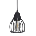 Lampara Colgante Vintage Ferrolux C-1006 1 Luz Jaula Negra