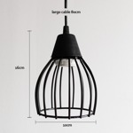 Lampara Colgante Vintage Ferrolux C-1006 1 Luz Jaula Negra