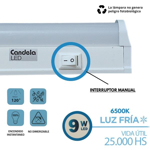 Liston Led T5 Candela Tubo Bajo Alacena Con Tecla 9w 60cm
