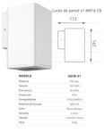 Aplique Exterior Led Macroled AECB-X1 Cuadrado Unidirec Gu10