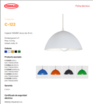 Lampara Colgante Ferrolux C-122Bla Led Blanco Pvc E-27