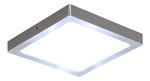 Panel Plafon Led 12w Cuadrado Aplicar Acero Blanco Calido