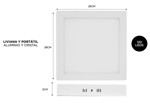 Plafon Lampara techo Led Gadnic PNL24 Cuadrado Calido 3000K/6000K Cuadrado 24W