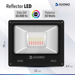 Reflector Led Exterior Suono Rgb 50w 220v