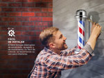 Farol Barbería Gadnic Poste Barber Cilindro Giratorio Con Luz