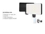 Luz LED RGB Gadnic F44PH con Soporte Profesional 3000 mAH