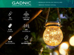 Lampara Luz Alambre Gadnic DL1B Solar Para Jardin Exterior Esfera X2