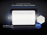 Kit x2 Reflector Led Blanco 100W Exteriores Alta Potencia