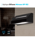 Aplique Difusor Unidirec. Ferrolux Monaco AP-102 Apto Led