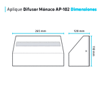 Aplique Difusor Unidirec. Ferrolux Monaco AP-102 Apto Led