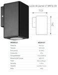 Aplique Exterior Led Macroled Aecn-x1 Cuadrado Unidirec Gu10