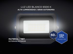 Kit x6 Reflectores Led Blanco 50W Exteriores y Interiores