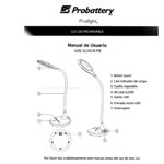 Lampara de Escritorio Probattery Regulable 60 Led ILRE-1LCAD.B-PB