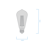 Lampara Filamento Led Vintage 8W Dimerizable Luz Cálida E27