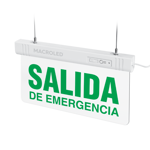 Cartel Luminoso Led Salida de Emergencia Macroled Señalización